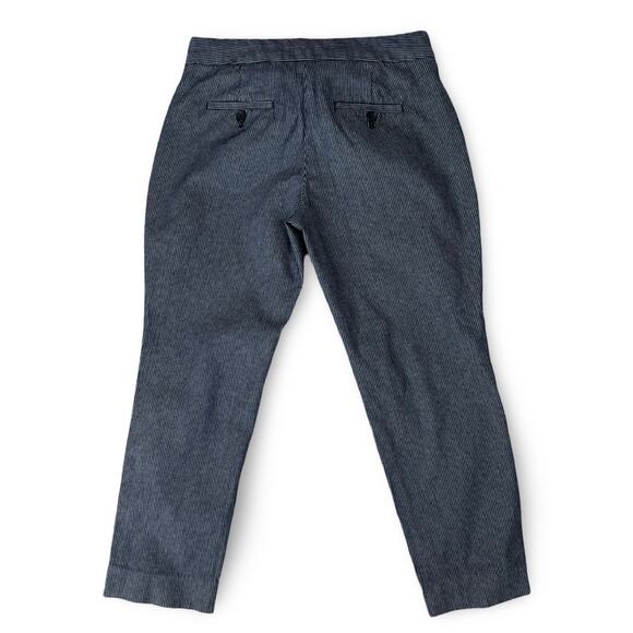 Banana Republic Avery Capri Pants 2P Blue White Striped Y2K Petite - Picture 2 of 9